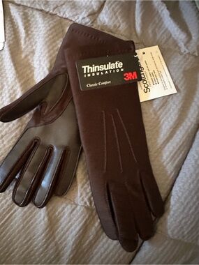 Scotch & Soda Men's Brown Thinsulate Lined Gloves
